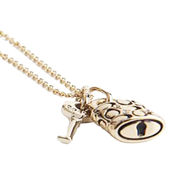 NEW Coach Quilted Padlock & Key Chain Necklace - Picture 2 of 8